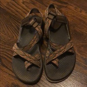Brown and Pink Chacos Classic Z Sandals